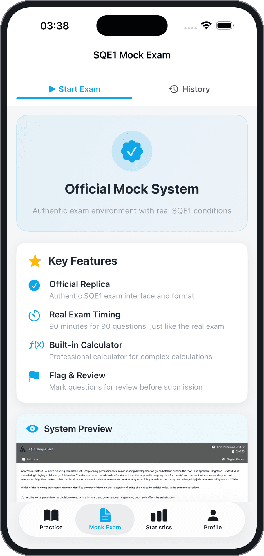 Ant Law SQE app — mock exams