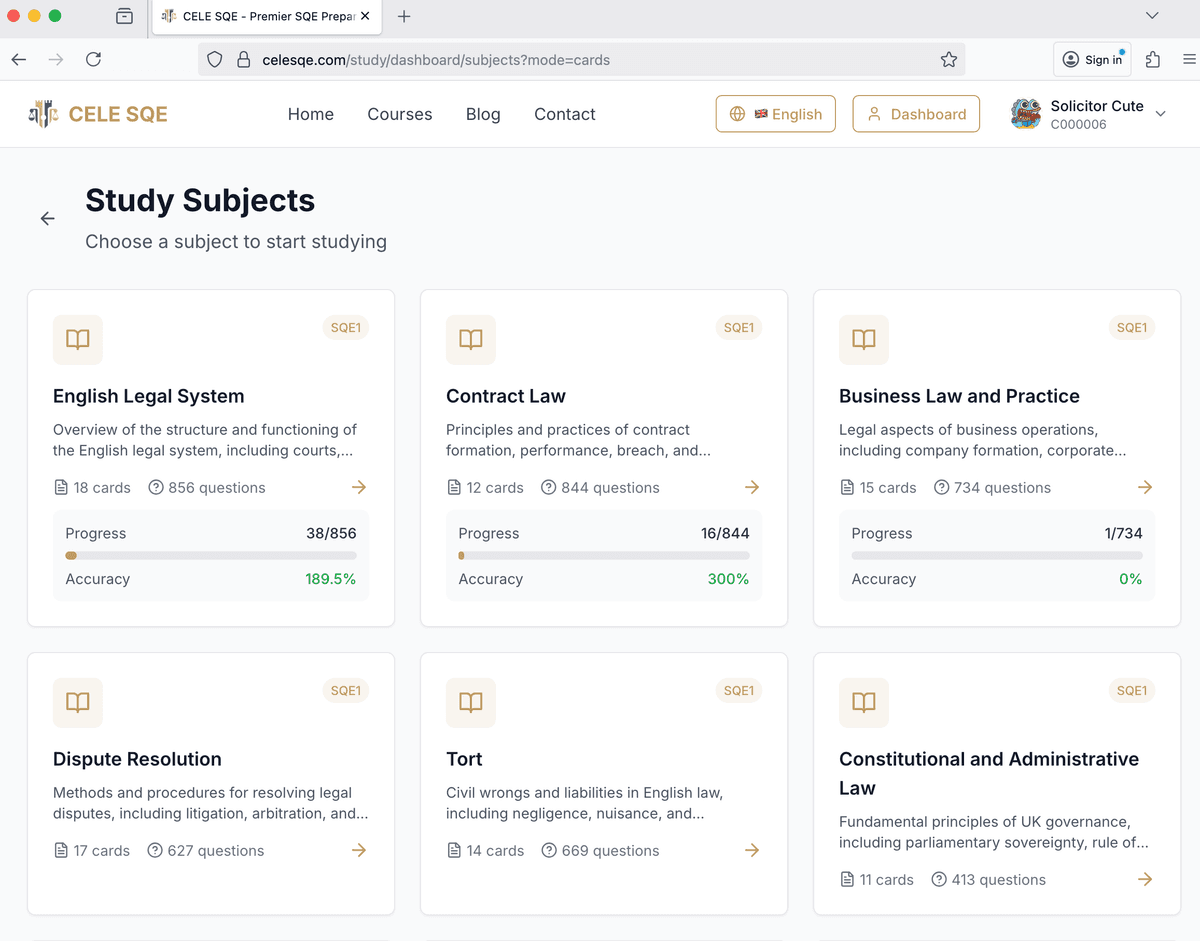 Study Materials Interface